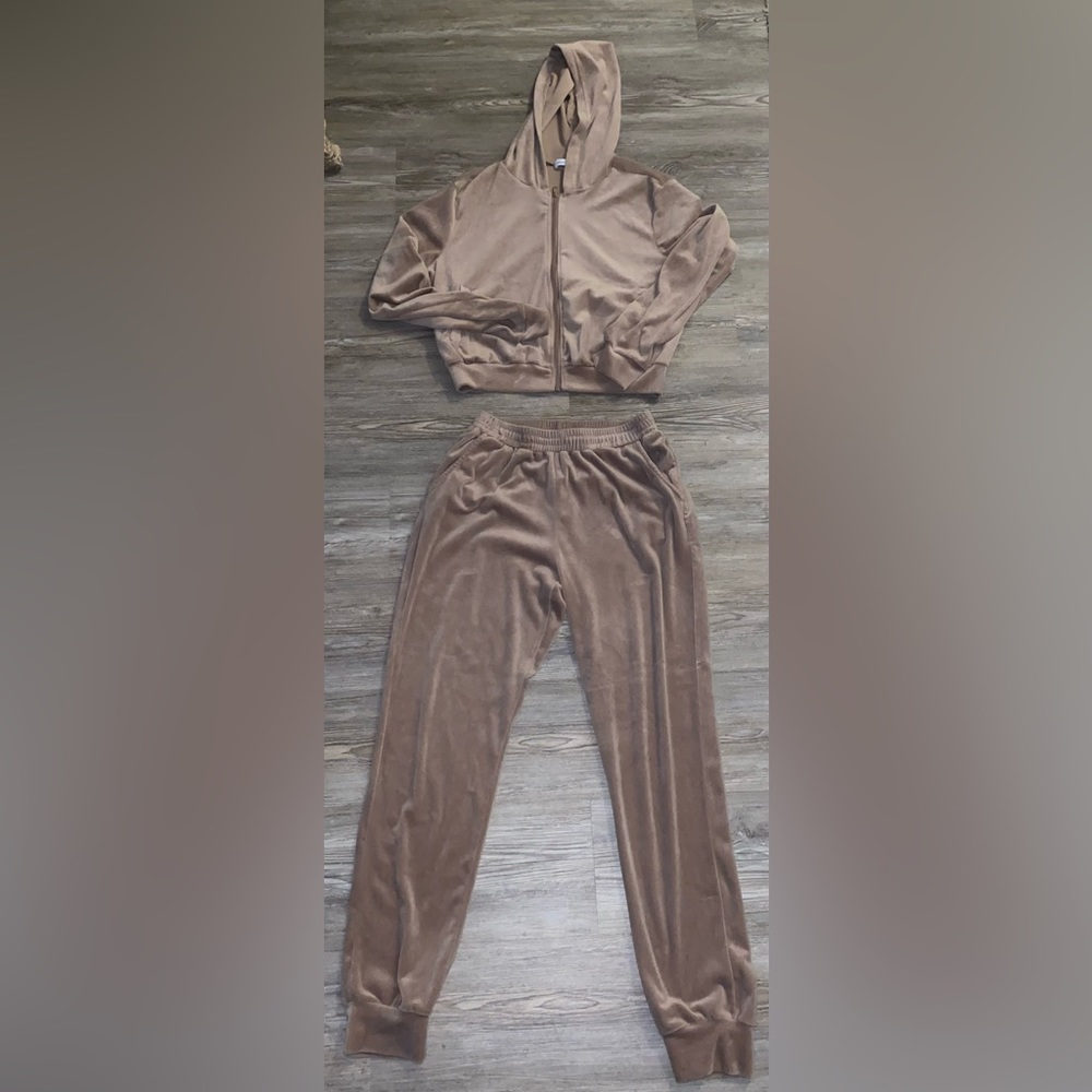 Velour track suit